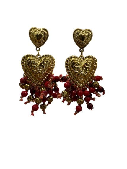 Orecchini cuori coralli